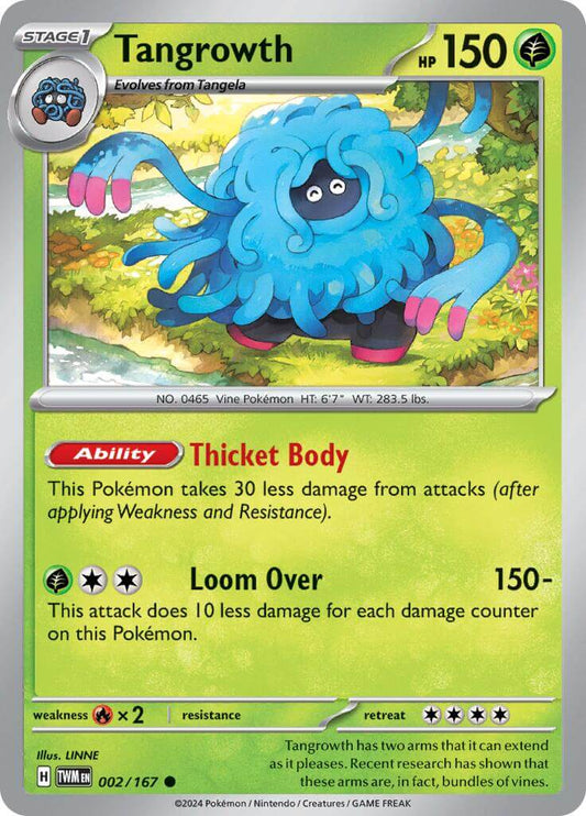 Tangrowth [TWM - 002/167] Condition: Near Mint Collectible Trading Cards SV06: Twilight Masquerade Also available: Language: English Printing: Reverse Holofoil
