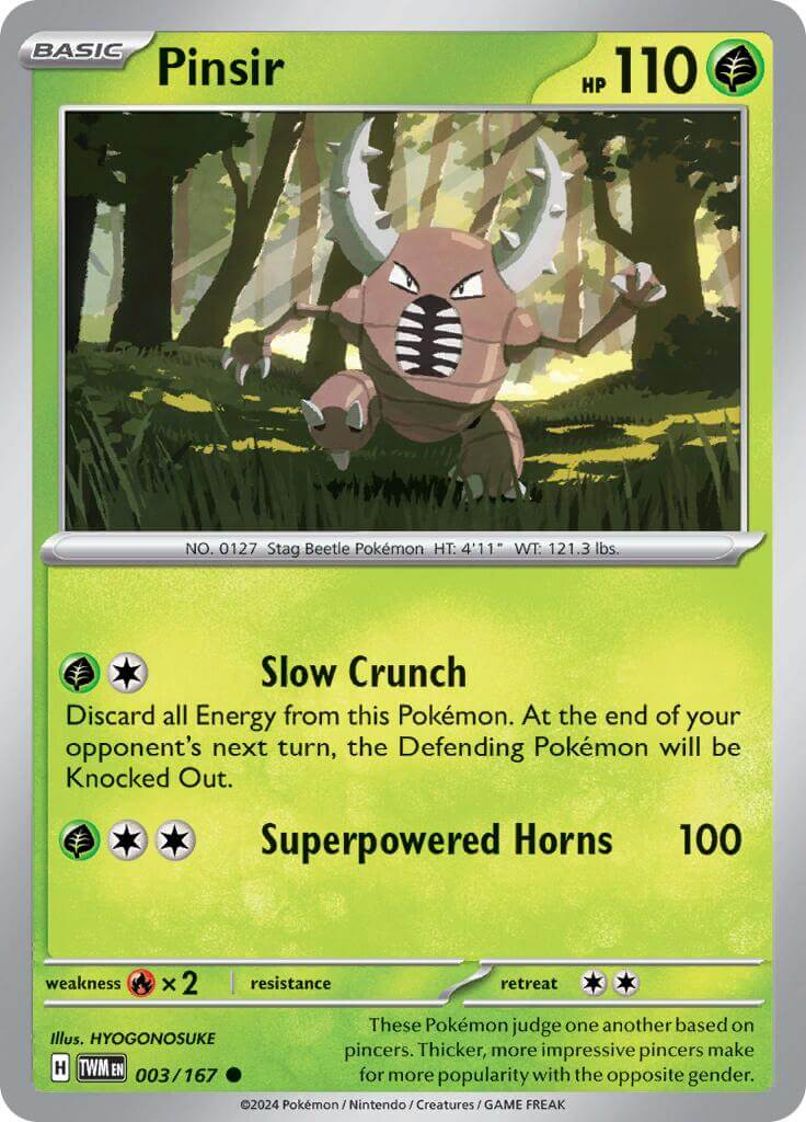 Pinsir - 003/167 [TWM - 003/167] Condition: Near Mint Collectible Trading Cards SV06: Twilight Masquerade Also available: Language: English Printing: Reverse Holofoil
