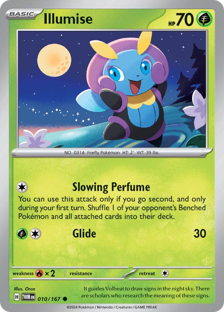 Illumise [TWM - 010/167] Condition: Near Mint Collectible Trading Cards SV06: Twilight Masquerade Also available: Language: English Printing: Reverse Holofoil