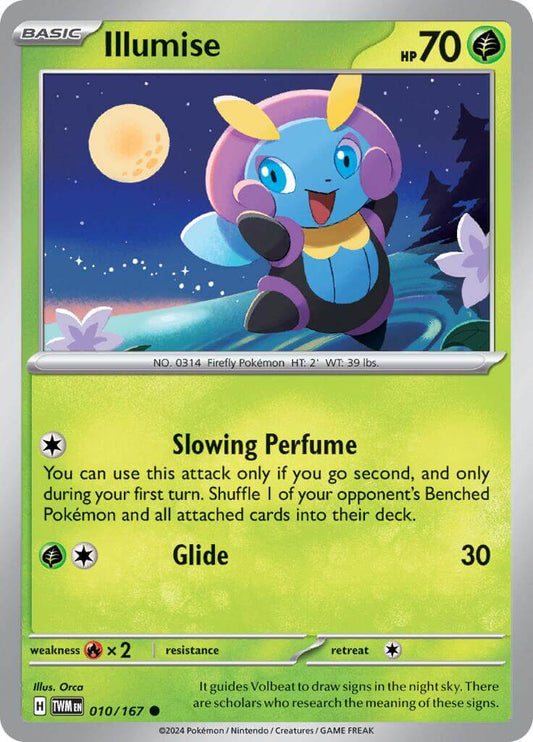 Illumise [TWM - 010/167] Condition: Near Mint Collectible Trading Cards SV06: Twilight Masquerade Also available: Language: English Printing: Reverse Holofoil