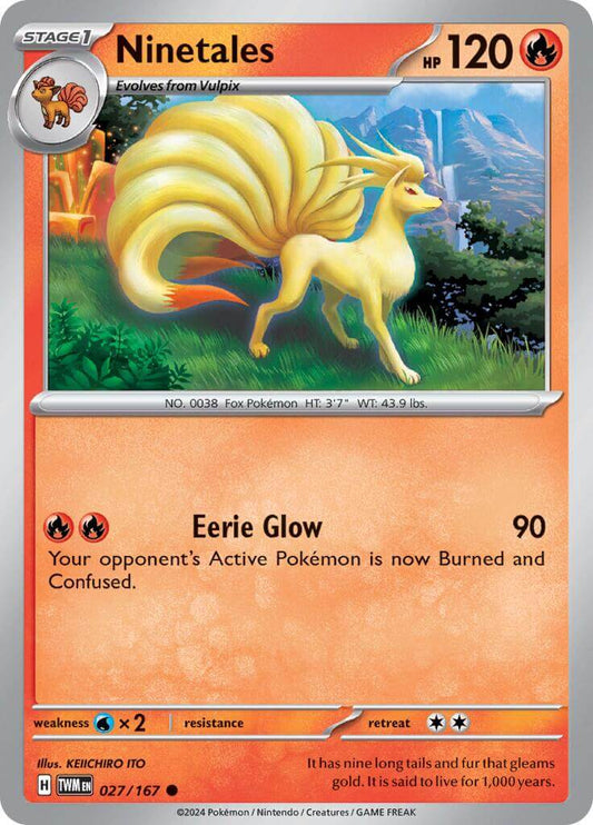 Ninetales [TWM - 027/167] Condition: Near Mint Collectible Trading Cards SV06: Twilight Masquerade Also available: Language: English Printing: Reverse Holofoil