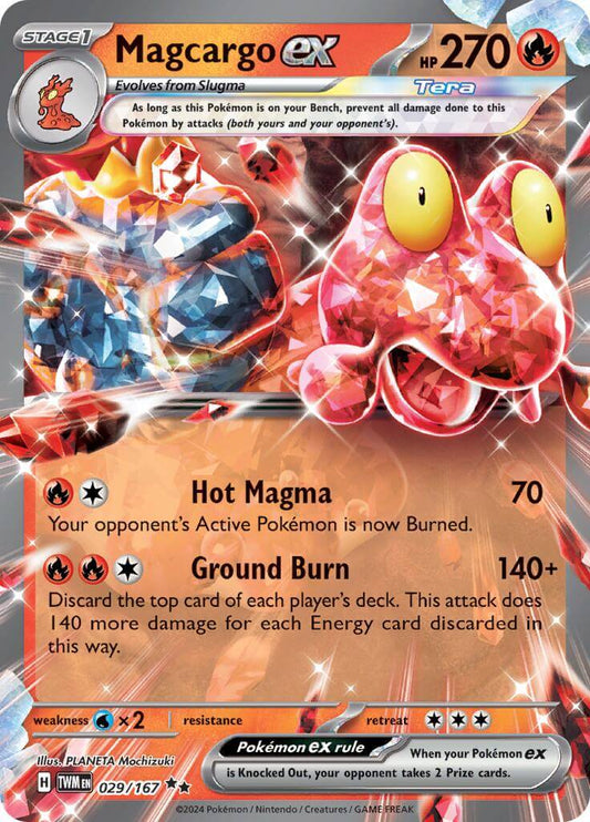 Magcargo ex - 029/167 [TWM - 029/167] Condition: Near Mint Collectible Trading Cards SV06: Twilight Masquerade Also available: Language: English Printing: Holofoil