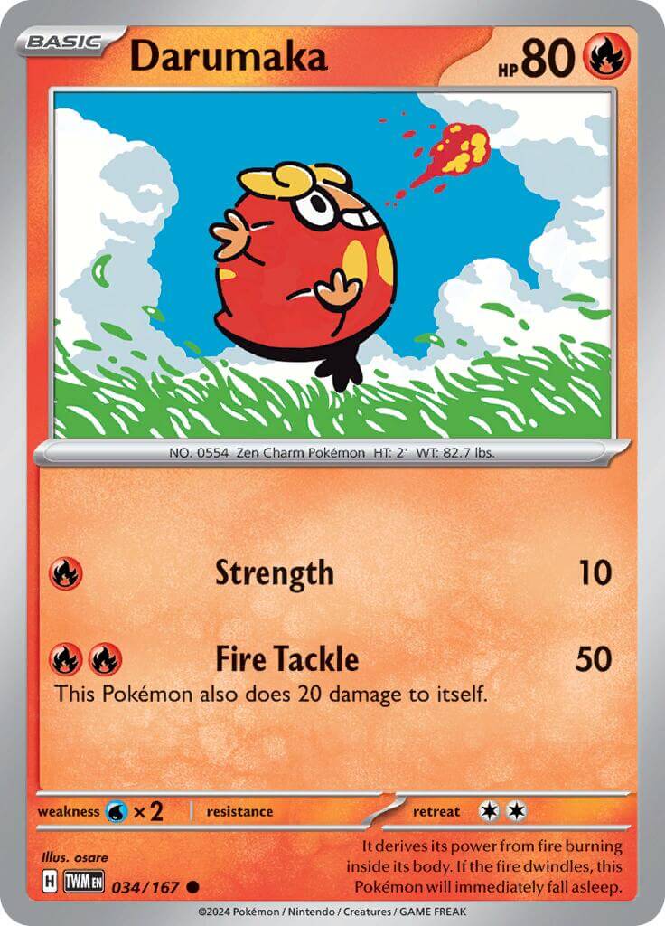 Darumaka [TWM - 034/167] Condition: Near Mint Collectible Trading Cards SV06: Twilight Masquerade Also available: Language: English Printing: Reverse Holofoil