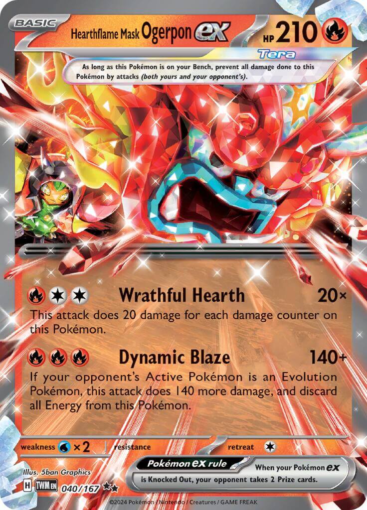 Hearthflame Mask Ogerpon ex - 040/167 [TWM - 040/167] Condition: Near Mint Collectible Trading Cards SV06: Twilight Masquerade Also available: Language: English Printing: Holofoil