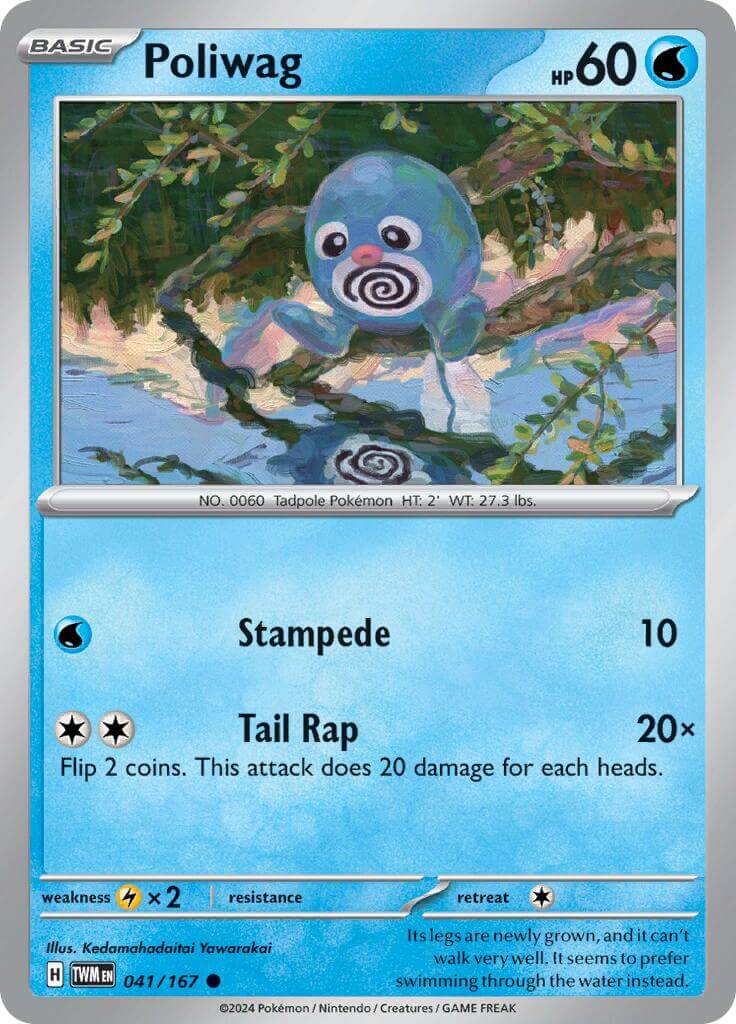 Poliwag [TWM - 041/167] Condition: Near Mint Collectible Trading Cards SV06: Twilight Masquerade Also available: Language: English Printing: Reverse Holofoil