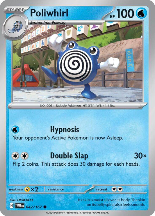 Poliwhirl [TWM - 042/167] Condition: Near Mint Collectible Trading Cards SV06: Twilight Masquerade Also available: Language: English Printing: Reverse Holofoil