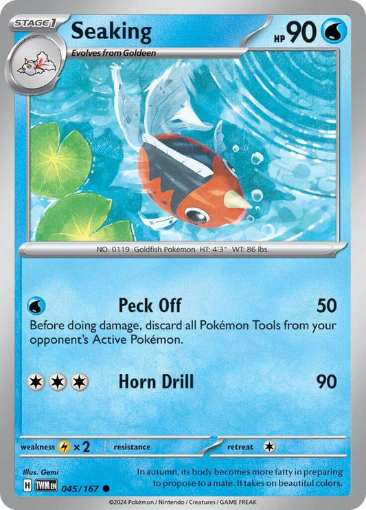Seaking [TWM - 045/167] Condition: Near Mint Collectible Trading Cards SV06: Twilight Masquerade Also available: Language: English Printing: Reverse Holofoil