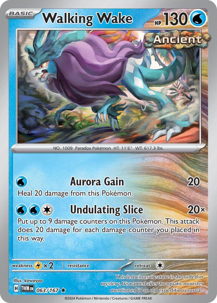 Walking Wake [TWM - 063/167] Condition: Near Mint Collectible Trading Cards SV06: Twilight Masquerade Also available: Language: English Printing: Holofoil