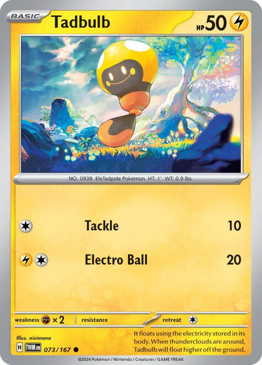 Tadbulb [TWM - 073/167] Condition: Near Mint Collectible Trading Cards SV06: Twilight Masquerade Also available: Language: English Printing: Reverse Holofoil