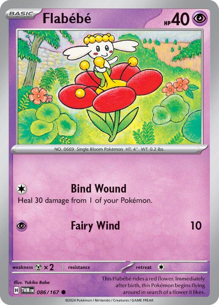 Flabebe [TWM - 086/167] Condition: Near Mint Collectible Trading Cards SV06: Twilight Masquerade Also available: Language: English Printing: Reverse Holofoil