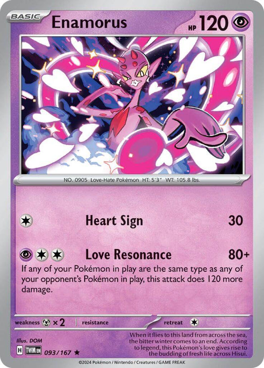 Enamorus - 093/167 [TWM - 093/167] Condition: Near Mint Collectible Trading Cards SV06: Twilight Masquerade Also available: Language: English Printing: Holofoil