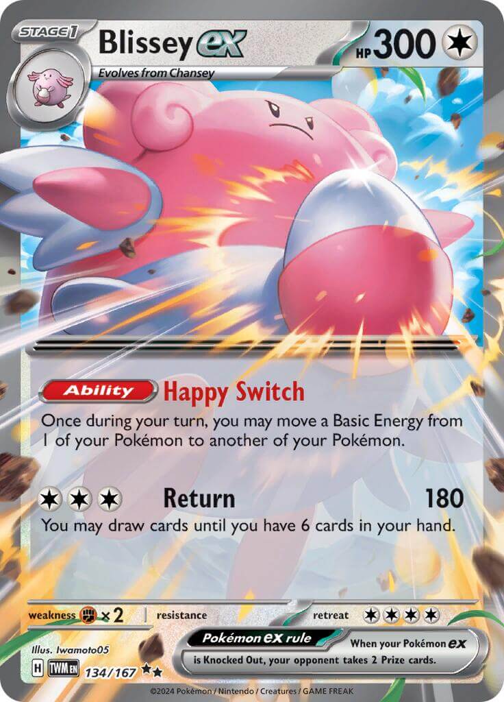 Blissey ex - 134/167 [TWM - 134/167] Condition: Near Mint Collectible Trading Cards SV06: Twilight Masquerade Also available: Language: English Printing: Holofoil