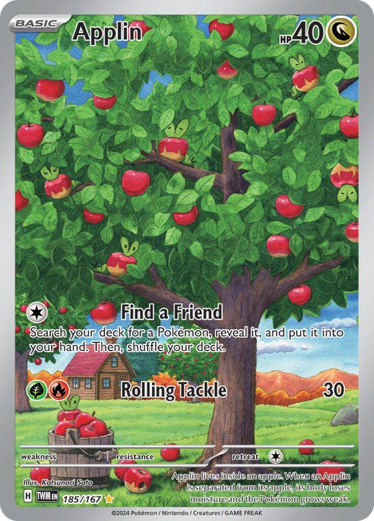 Applin - 185/167 [TWM - 185/167] Condition: Near Mint Collectible Trading Cards SV06: Twilight Masquerade Also available: Language: English Printing: Holofoil