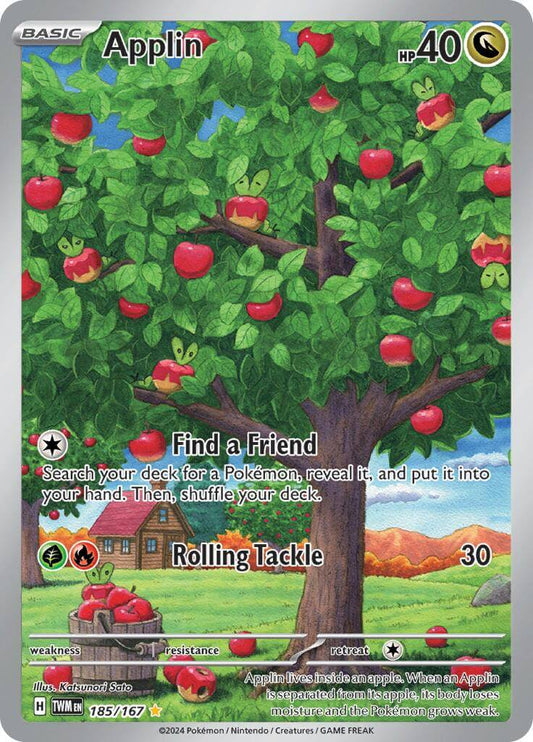 Applin - 185/167 [TWM - 185/167] Condition: Near Mint Collectible Trading Cards SV06: Twilight Masquerade Also available: Language: English Printing: Holofoil