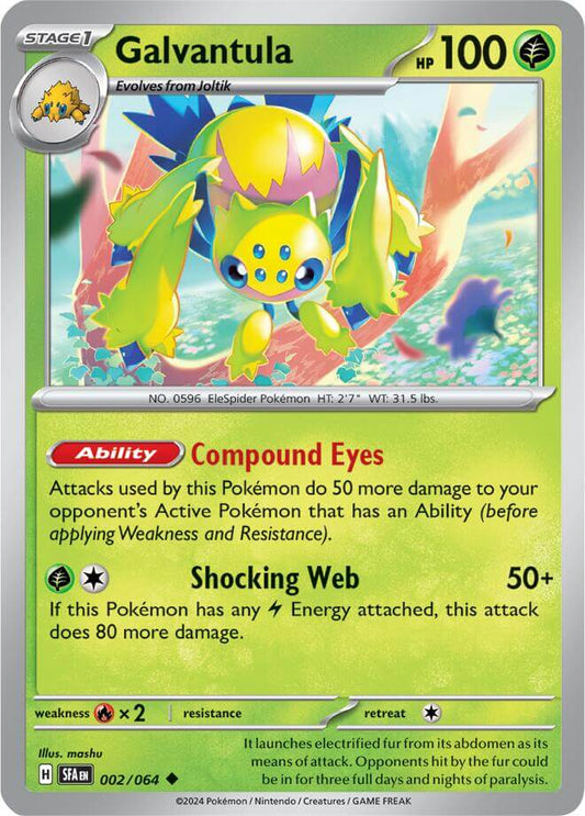 Galvantula [SFA - 002/064] Condition: Near Mint Collectible Trading Cards SV: Shrouded Fable Also available: Language: English Printing: Reverse Holofoil