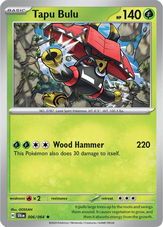Tapu Bulu - 006/064 [SFA - 006/064] Condition: Near Mint Collectible Trading Cards SV: Shrouded Fable Also available: Language: English Printing: Reverse Holofoil