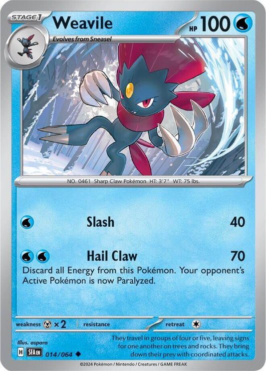 Weavile [SFA - 014/064] Condition: Near Mint Collectible Trading Cards SV: Shrouded Fable Also available: Language: English Printing: Reverse Holofoil