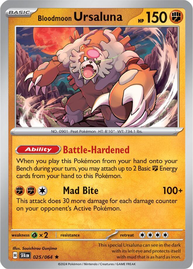 Bloodmoon Ursaluna [SFA - 025/064] Condition: Near Mint Collectible Trading Cards SV: Shrouded Fable Also available: Language: English Printing: Holofoil