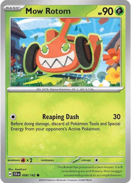 Mow Rotom [SCR - 008/142] Condition: Near Mint Collectible Trading Cards SV07: Stellar Crown Also available: Language: English Printing: Reverse Holofoil