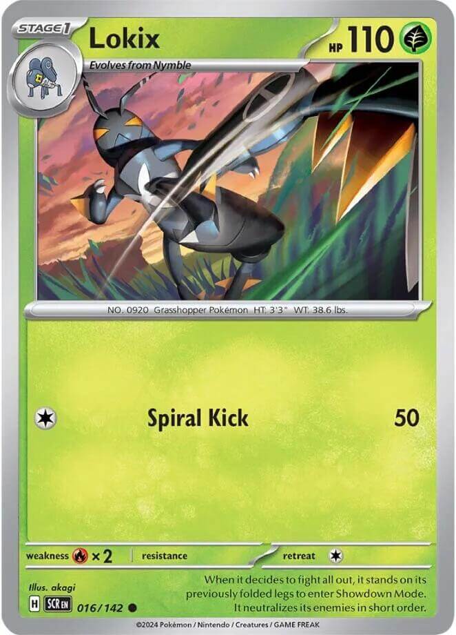 Lokix [SCR - 016/142] Condition: Near Mint Collectible Trading Cards SV07: Stellar Crown Also available: Language: English Printing: Reverse Holofoil