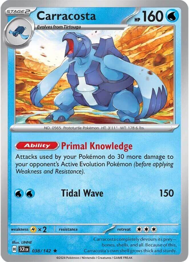 Carracosta [SCR - 038/142] Condition: Near Mint Collectible Trading Cards SV07: Stellar Crown Also available: Language: English Printing: Holofoil