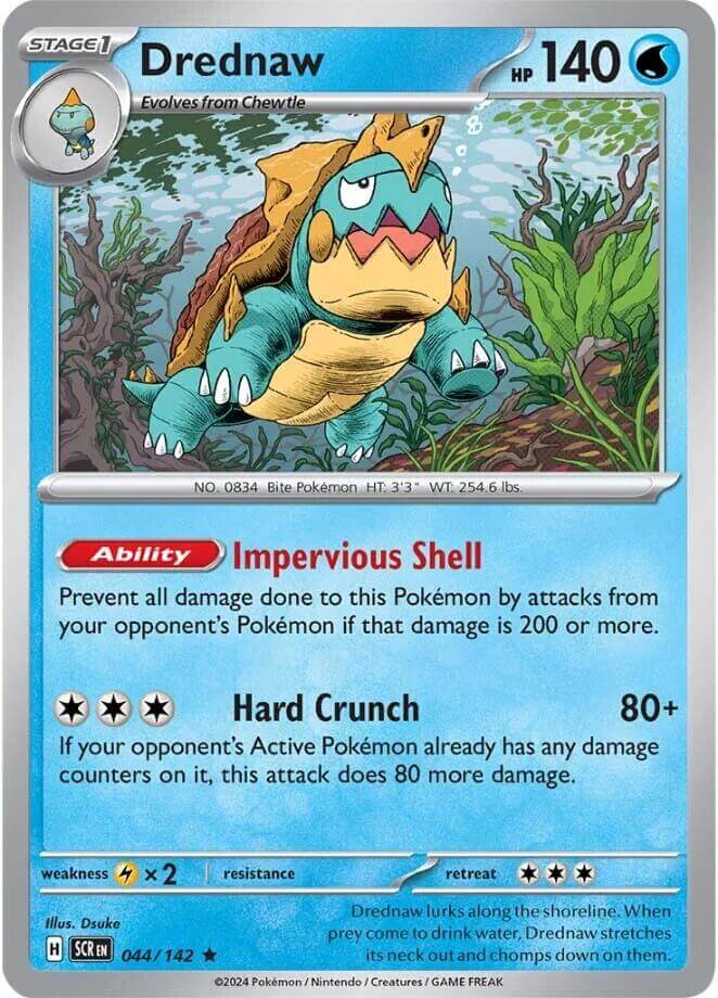 Drednaw [SCR - 044/142] Condition: Near Mint Collectible Trading Cards SV07: Stellar Crown Also available: Language: English Printing: Holofoil