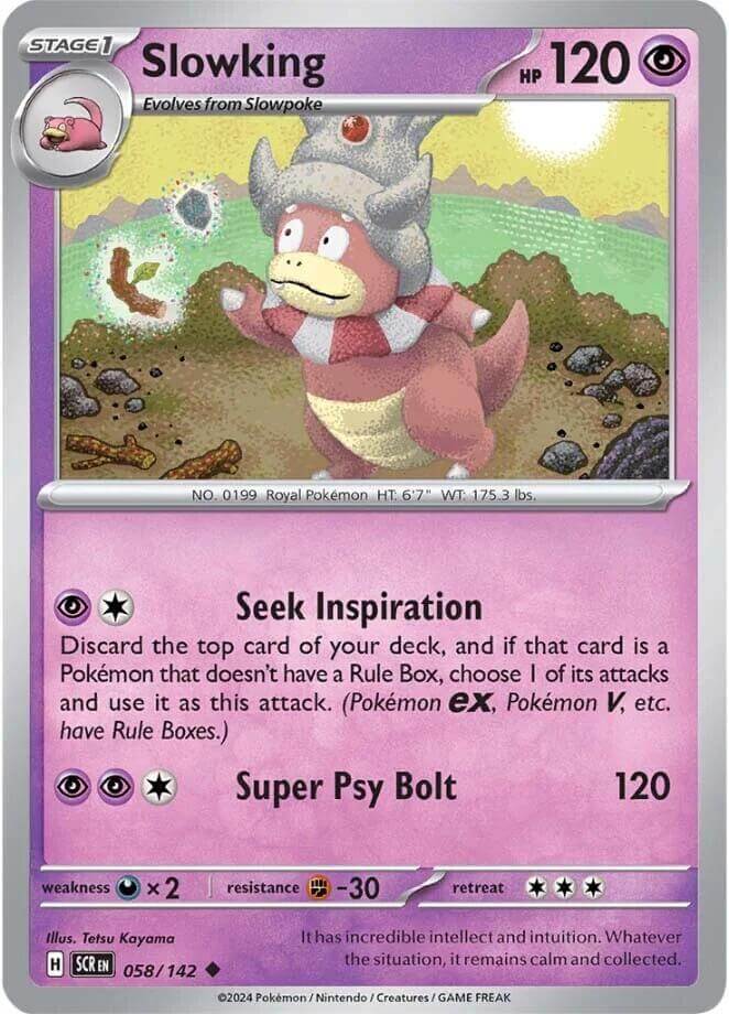 Slowking [SCR - 058/142] Condition: Near Mint Collectible Trading Cards SV07: Stellar Crown Also available: Language: English Printing: Reverse Holofoil