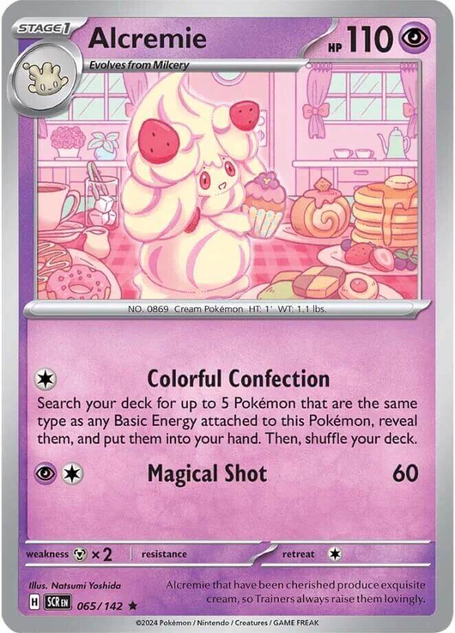 Alcremie [SCR - 065/142] Condition: Near Mint Collectible Trading Cards SV07: Stellar Crown Also available: Language: English Printing: Holofoil