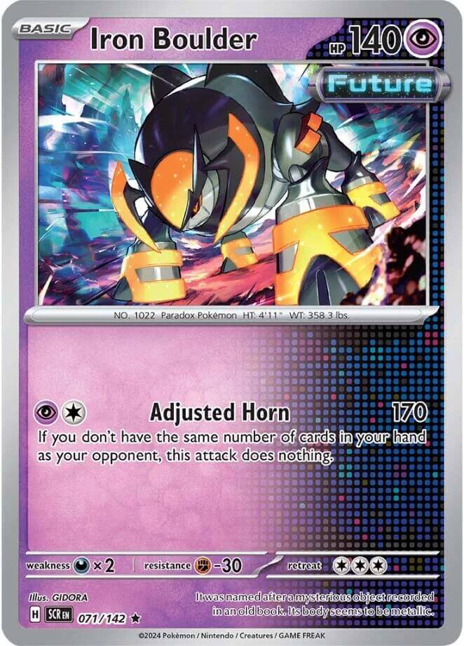 Iron Boulder [SCR - 071/142] Condition: Near Mint Collectible Trading Cards SV07: Stellar Crown Also available: Language: English Printing: Holofoil