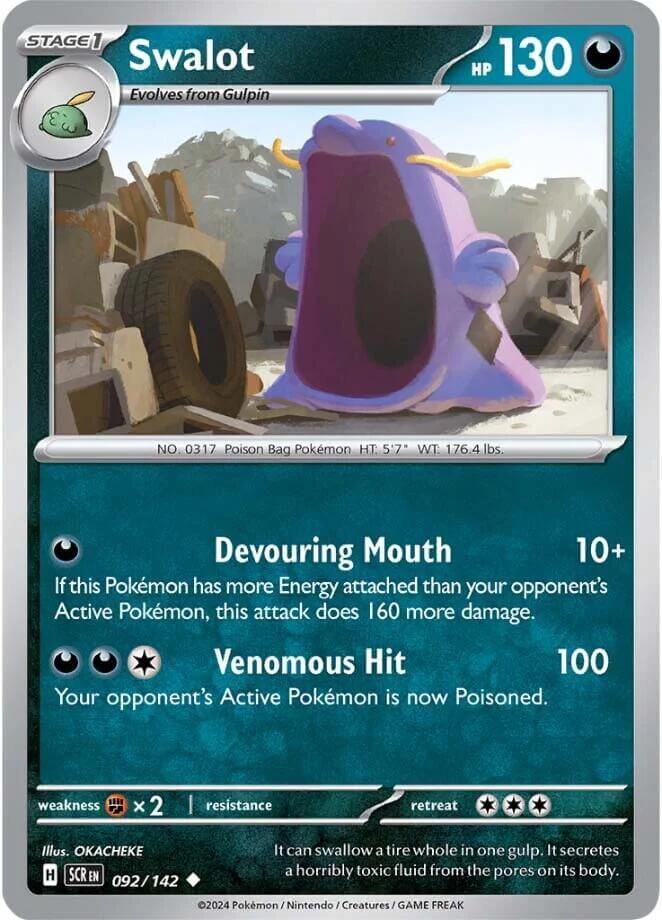 Swalot [SCR - 092/142] Condition: Near Mint Collectible Trading Cards SV07: Stellar Crown Also available: Language: English Printing: Reverse Holofoil