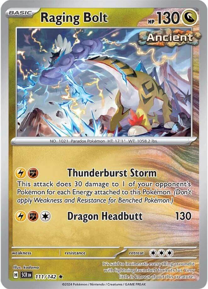 Raging Bolt [SCR - 111/142] Condition: Near Mint Collectible Trading Cards SV07: Stellar Crown Also available: Language: English Printing: Reverse Holofoil