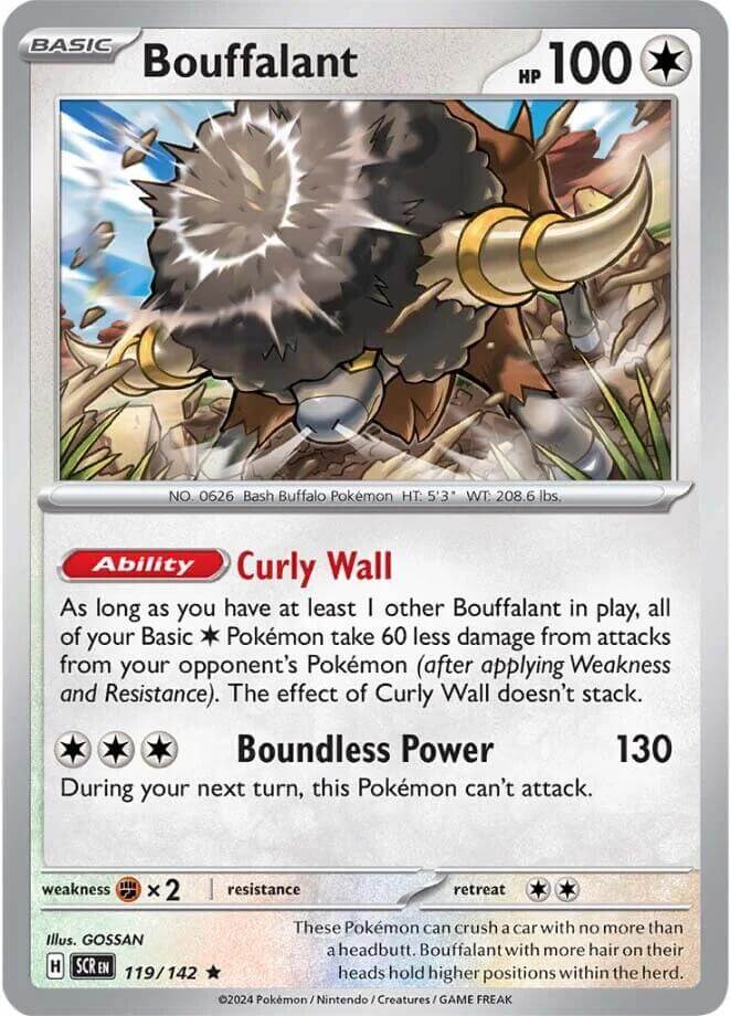 Bouffalant [SCR - 119/142] Condition: Near Mint Collectible Trading Cards SV07: Stellar Crown Also available: Language: English Printing: Reverse Holofoil