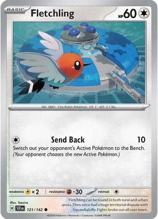 Fletchling [SCR - 121/142] Condition: Near Mint Collectible Trading Cards SV07: Stellar Crown Also available: Language: English Printing: Reverse Holofoil