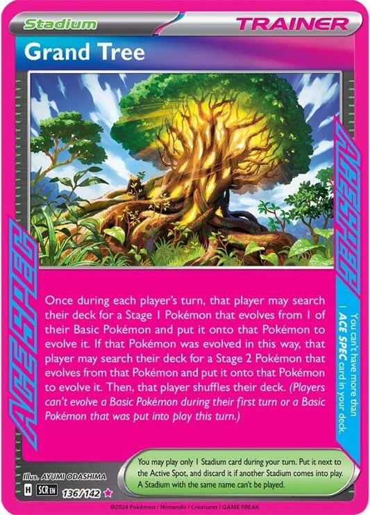 Grand Tree [SCR - 136/142] Condition: Near Mint Collectible Trading Cards SV07: Stellar Crown Also available: Language: English Printing: Holofoil