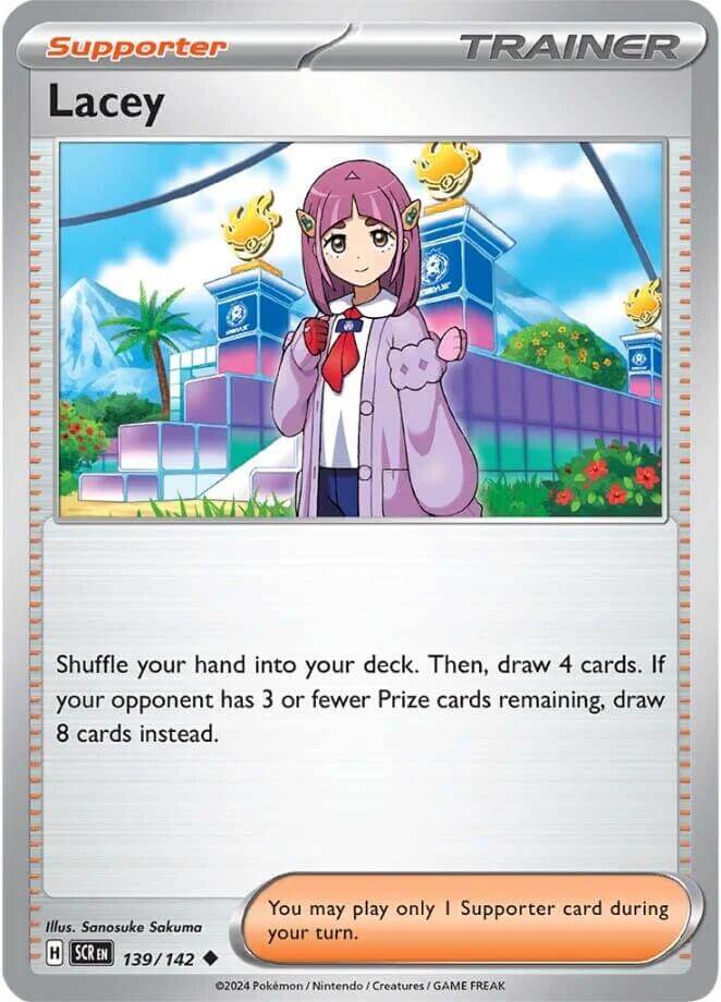 Lacey - 139/142 [SCR - 139/142] Condition: Near Mint Collectible Trading Cards SV07: Stellar Crown Also available: Language: English Printing: Reverse Holofoil