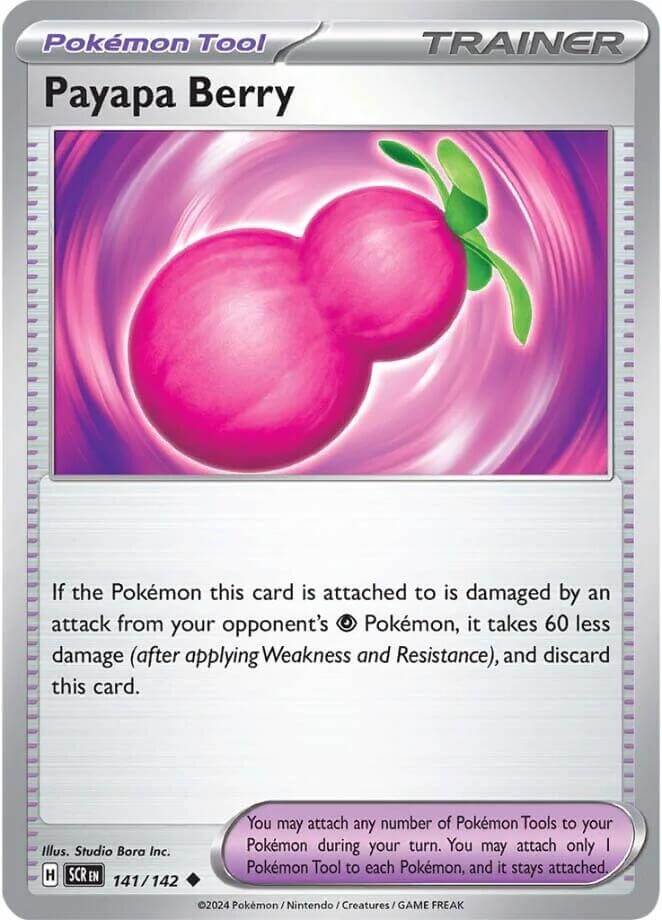 Payapa Berry [SCR - 141/142] Condition: Near Mint Collectible Trading Cards SV07: Stellar Crown Also available: Language: English Printing: Reverse Holofoil