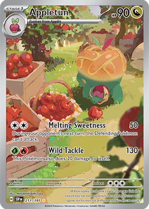 Appletun - 211/191 [SSP - 211/191] Condition: Near Mint Collectible Trading Cards SV08: Surging Sparks Also available: Language: English Printing: Holofoil