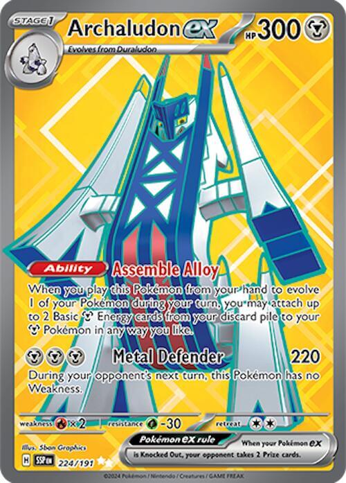 Archaludon ex - 224/191 [SSP - 224/191] Condition: Near Mint Collectible Trading Cards SV08: Surging Sparks Also available: Language: English Printing: Holofoil