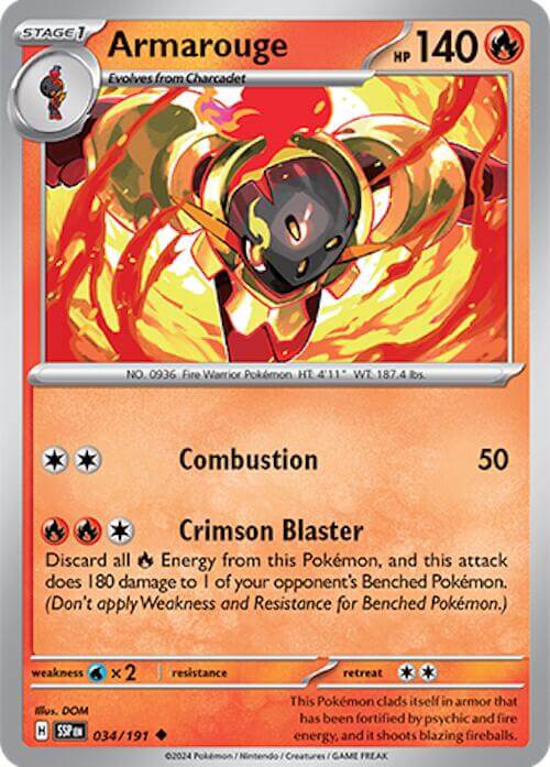 Armarouge [SSP - 034/191] Condition: Near Mint Collectible Trading Cards SV08: Surging Sparks Also available: Language: English Printing: Reverse Holofoil