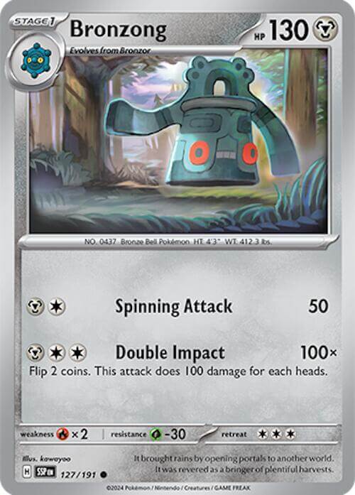 Bronzong [SSP - 127/191] Condition: Near Mint Collectible Trading Cards SV08: Surging Sparks Also available: Language: English Printing: Reverse Holofoil