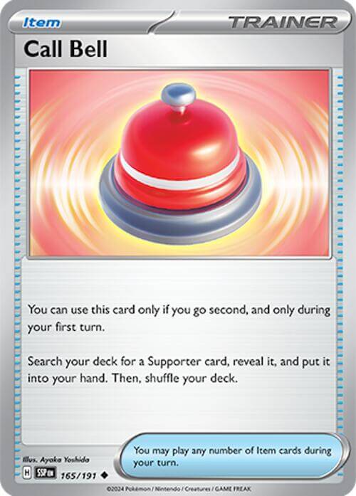 Call Bell [SSP - 165/191] Condition: Near Mint Collectible Trading Cards SV08: Surging Sparks Also available: Language: English Printing: Reverse Holofoil