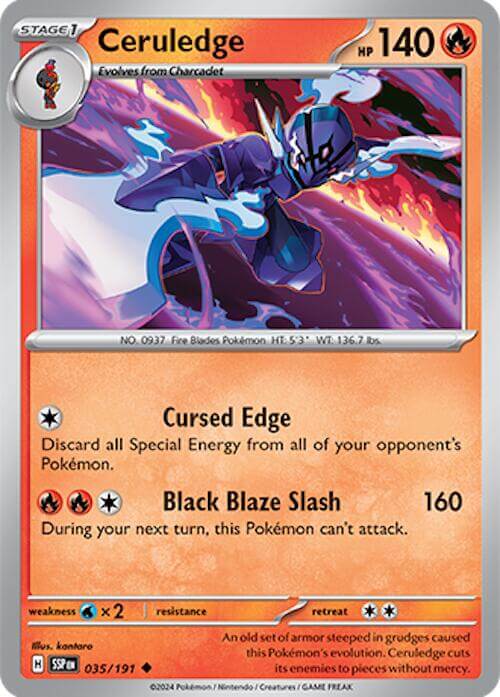 Ceruledge - 035/191 [SSP - 035/191] Condition: Near Mint Collectible Trading Cards SV08: Surging Sparks Also available: Language: English Printing: Reverse Holofoil