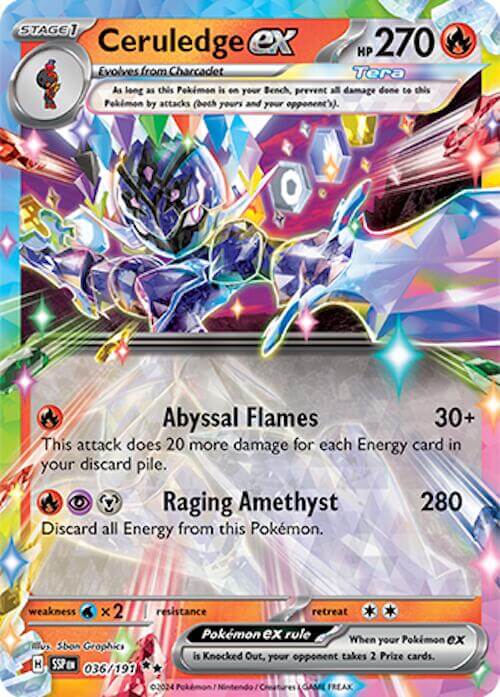 Ceruledge ex [SSP - 036/191] Condition: Near Mint Collectible Trading Cards SV08: Surging Sparks Also available: Language: English Printing: Holofoil