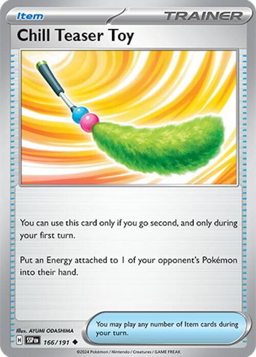 Chill Teaser Toy [SSP - 166/191] Condition: Near Mint Collectible Trading Cards SV08: Surging Sparks Also available: Language: English Printing: Reverse Holofoil