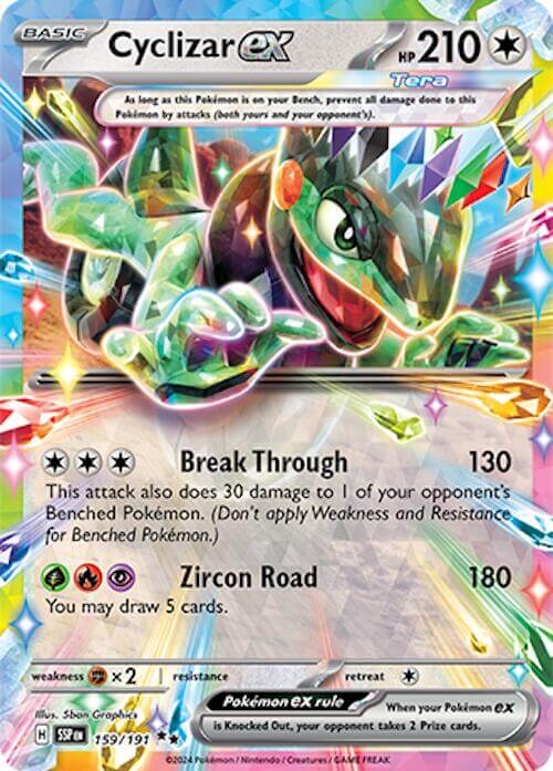 Cyclizar ex - 159/191 [SSP - 159/191] Condition: Near Mint Collectible Trading Cards SV08: Surging Sparks Also available: Language: English Printing: Holofoil