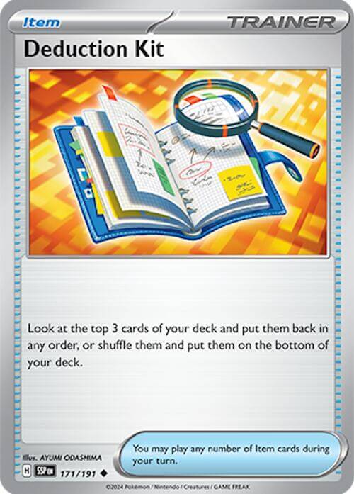 Deduction Kit [SSP - 171/191] Condition: Near Mint Collectible Trading Cards SV08: Surging Sparks Also available: Language: English Printing: Reverse Holofoil