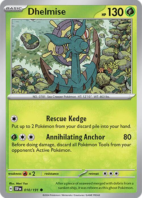 Dhelmise [SSP - 010/191] Condition: Near Mint Collectible Trading Cards SV08: Surging Sparks Also available: Language: English Printing: Reverse Holofoil
