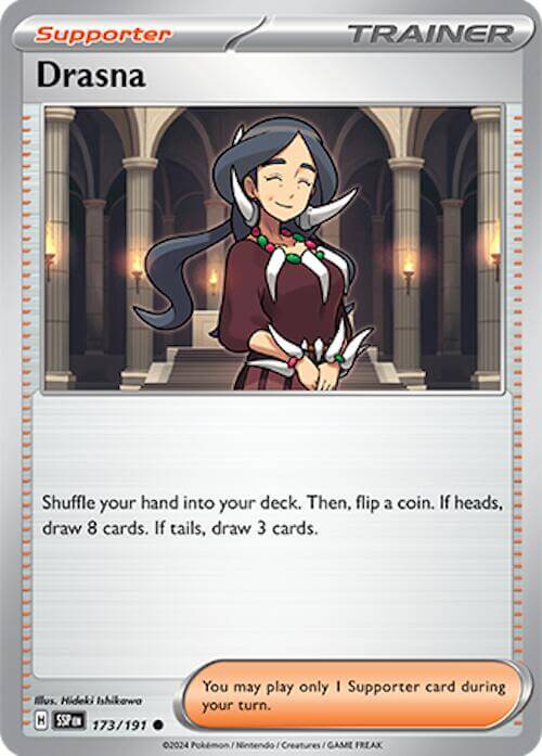 Drasna - 173/191 [SSP - 173/191] Condition: Near Mint Collectible Trading Cards SV08: Surging Sparks Also available: Language: English Printing: Reverse Holofoil
