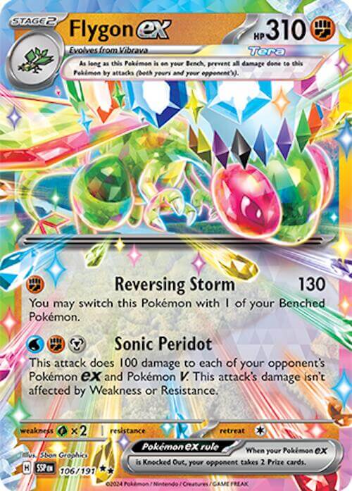 Flygon ex - 106/191 [SSP - 106/191] Condition: Near Mint Collectible Trading Cards SV08: Surging Sparks Also available: Language: English Printing: Holofoil