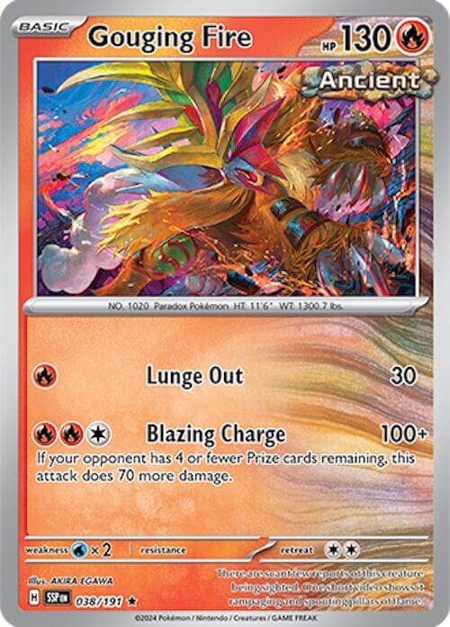 Gouging Fire [SSP - 038/191] Condition: Near Mint Collectible Trading Cards SV08: Surging Sparks Also available: Language: English Printing: Holofoil